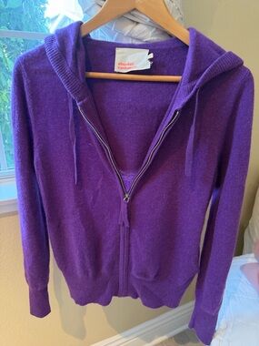 Women's Purple Cashmere Zip Hoodie